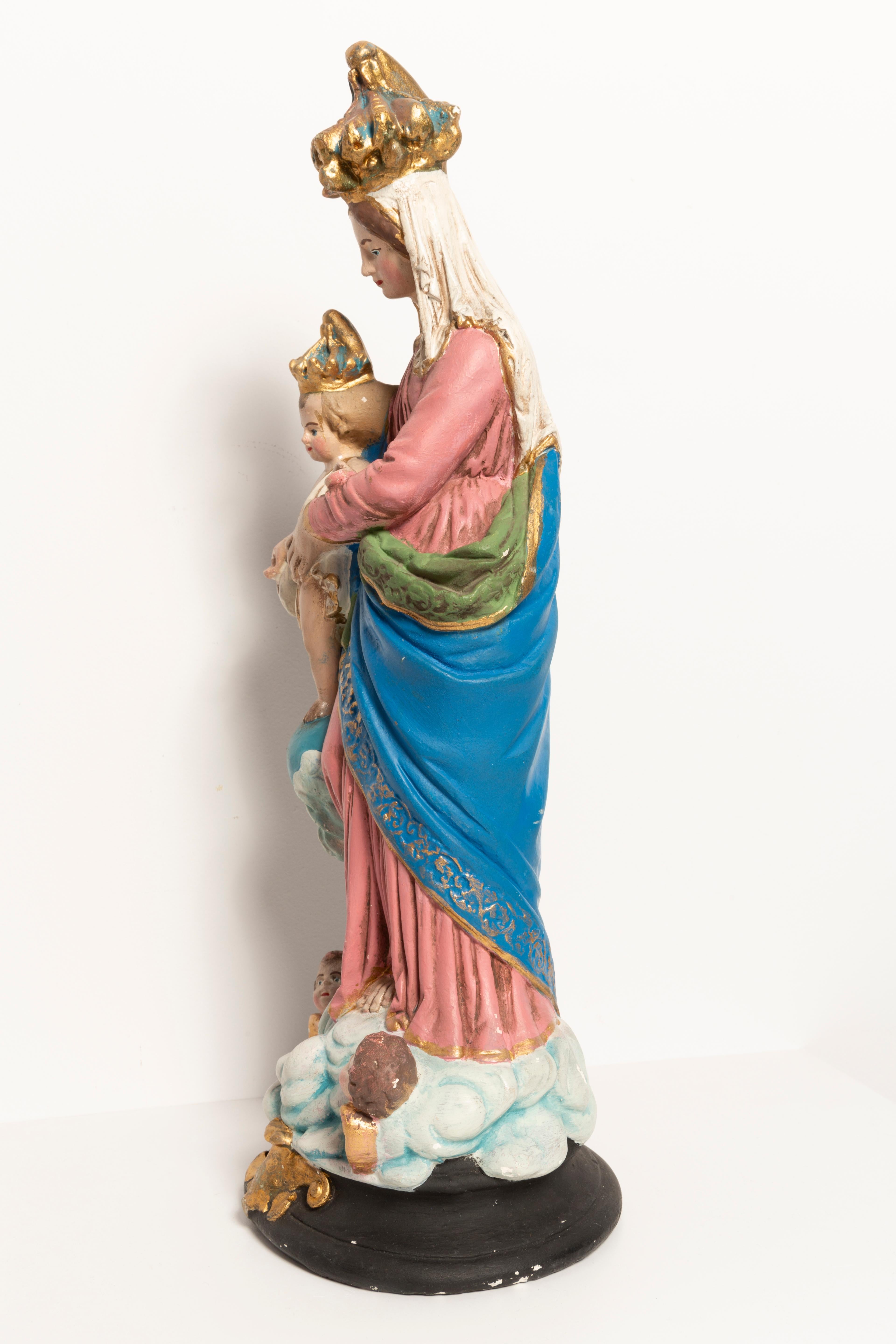 Ceramic Mid-Century Medium Santa Maria Colorfull Gypsum Sculpture, Italy, 1960 For Sale
