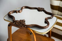 Miroir en bois marron foncé moyen vintage, Europe, années 1960