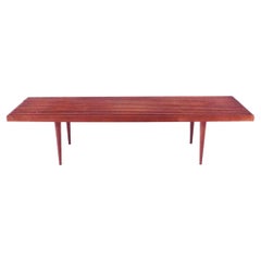 Mid century Mel Smilow walnut slated bench or coffee table
