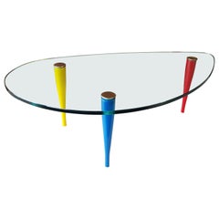 Midcentury Memphis Fontana Arte Glass Coffee Side Table, Italy, 1980s