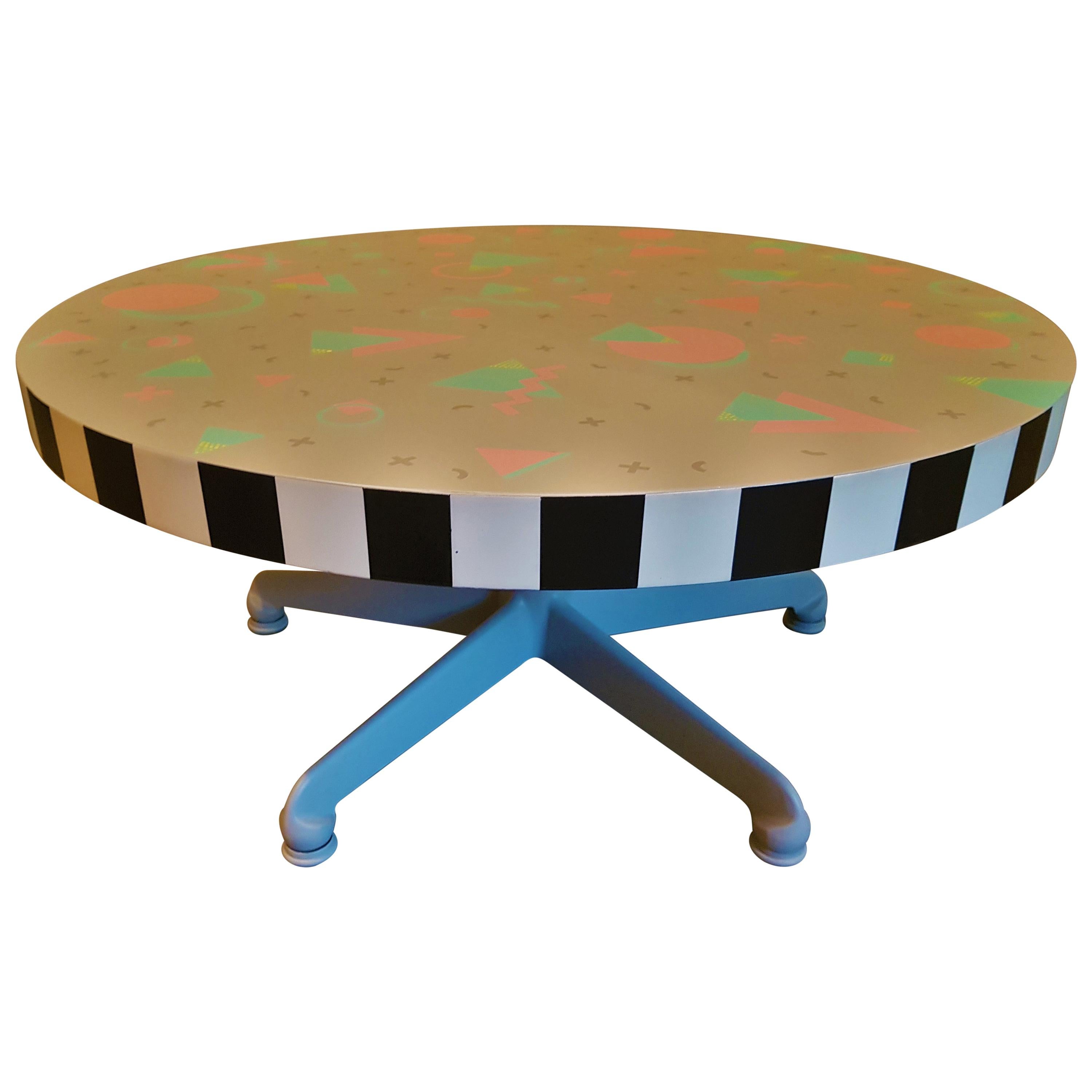 Mid-Century Memphis Style Side Coffee Table, Italy 1980s