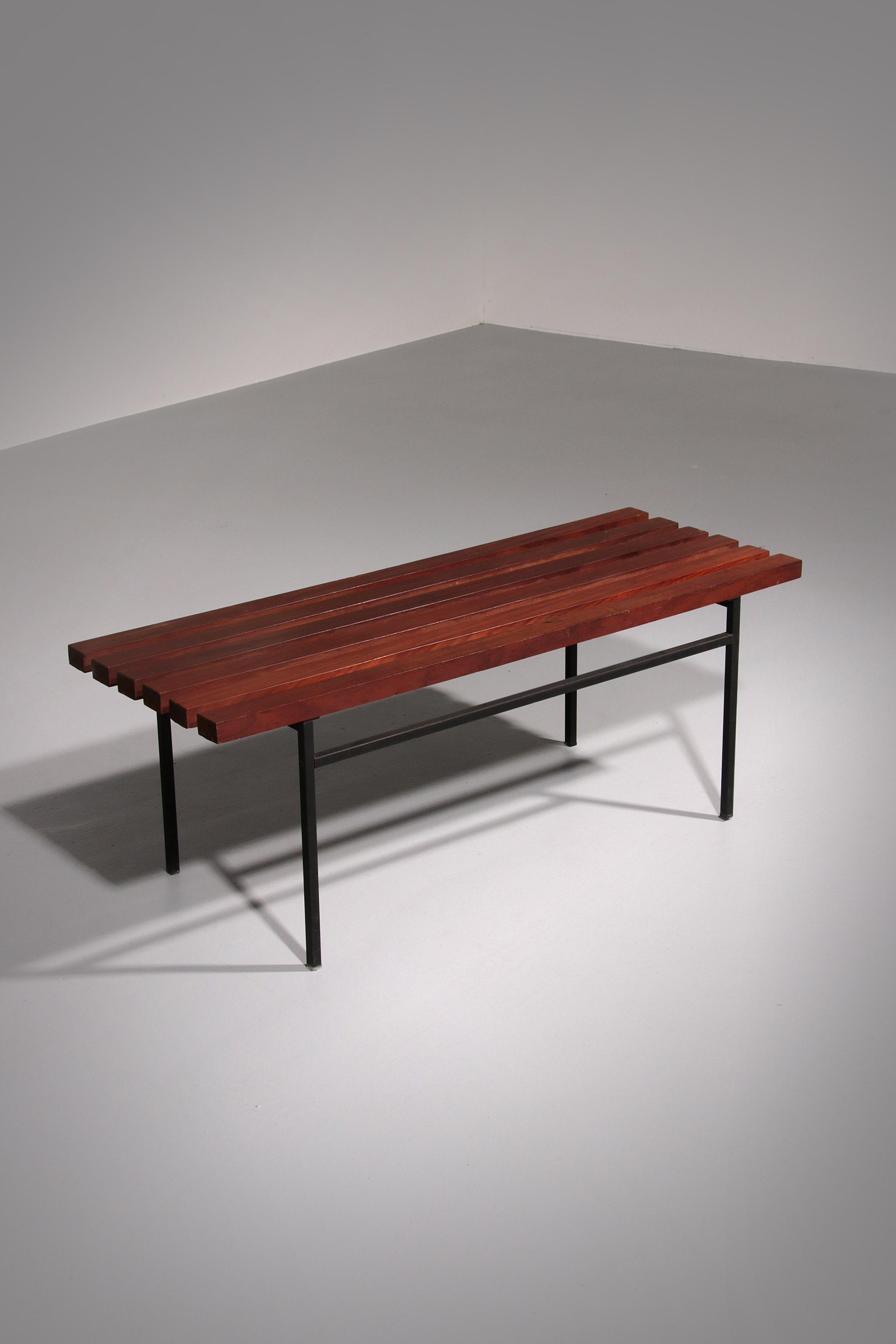 

Step into the charm of the past with this beautifully preserved mid-century bench crafted from warm Meranti wood.

More than just seating, this multifunctional piece effortlessly transforms into a sleek coffee table, making it a practical yet