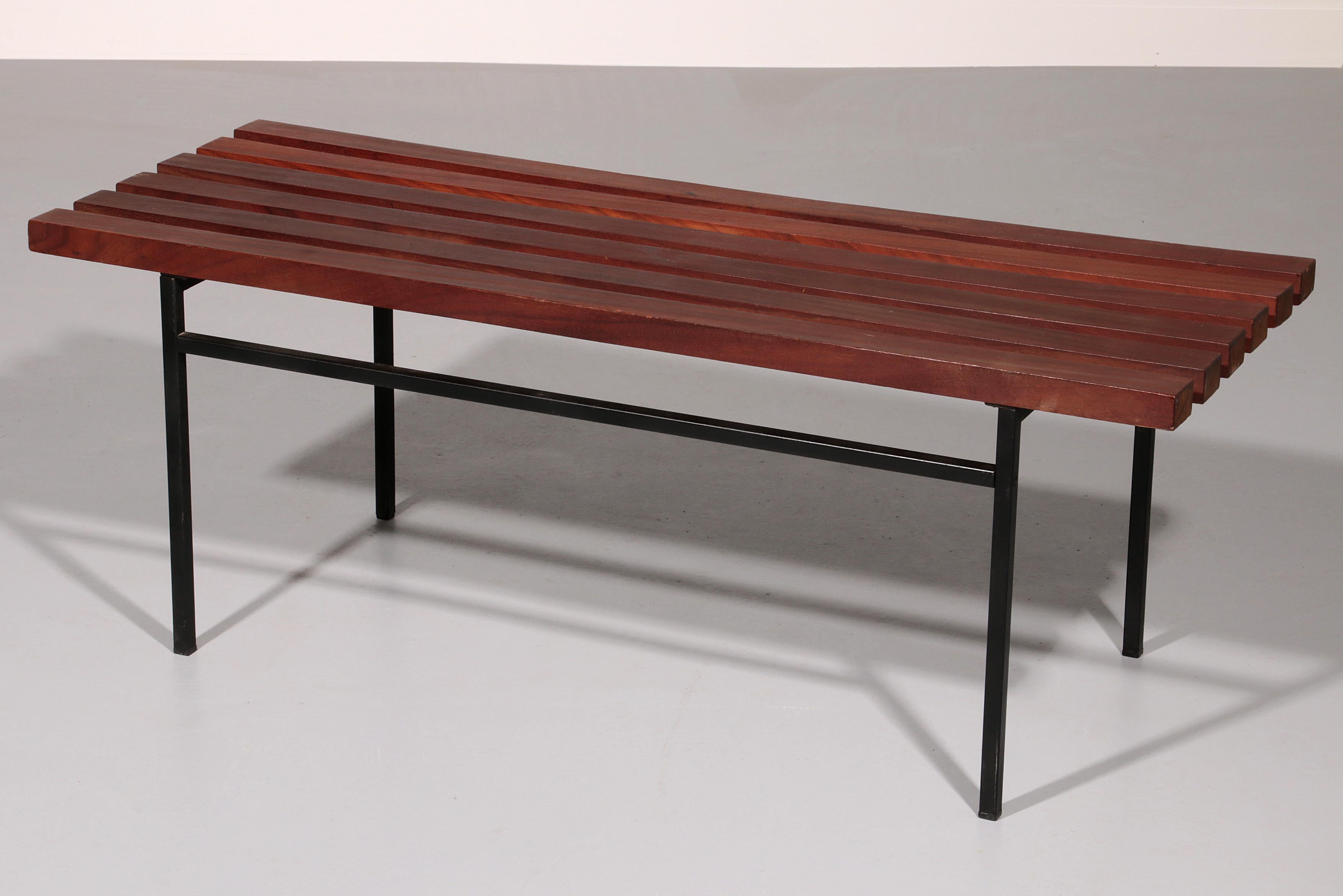 Mid-Century Modern Mid-Century Meranti Wood Bench 1960 Italy