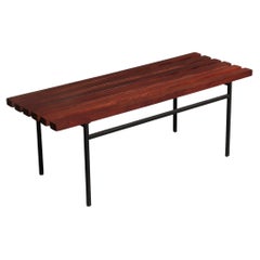 Mid-Century Meranti Wood Bench 1960 Italy
