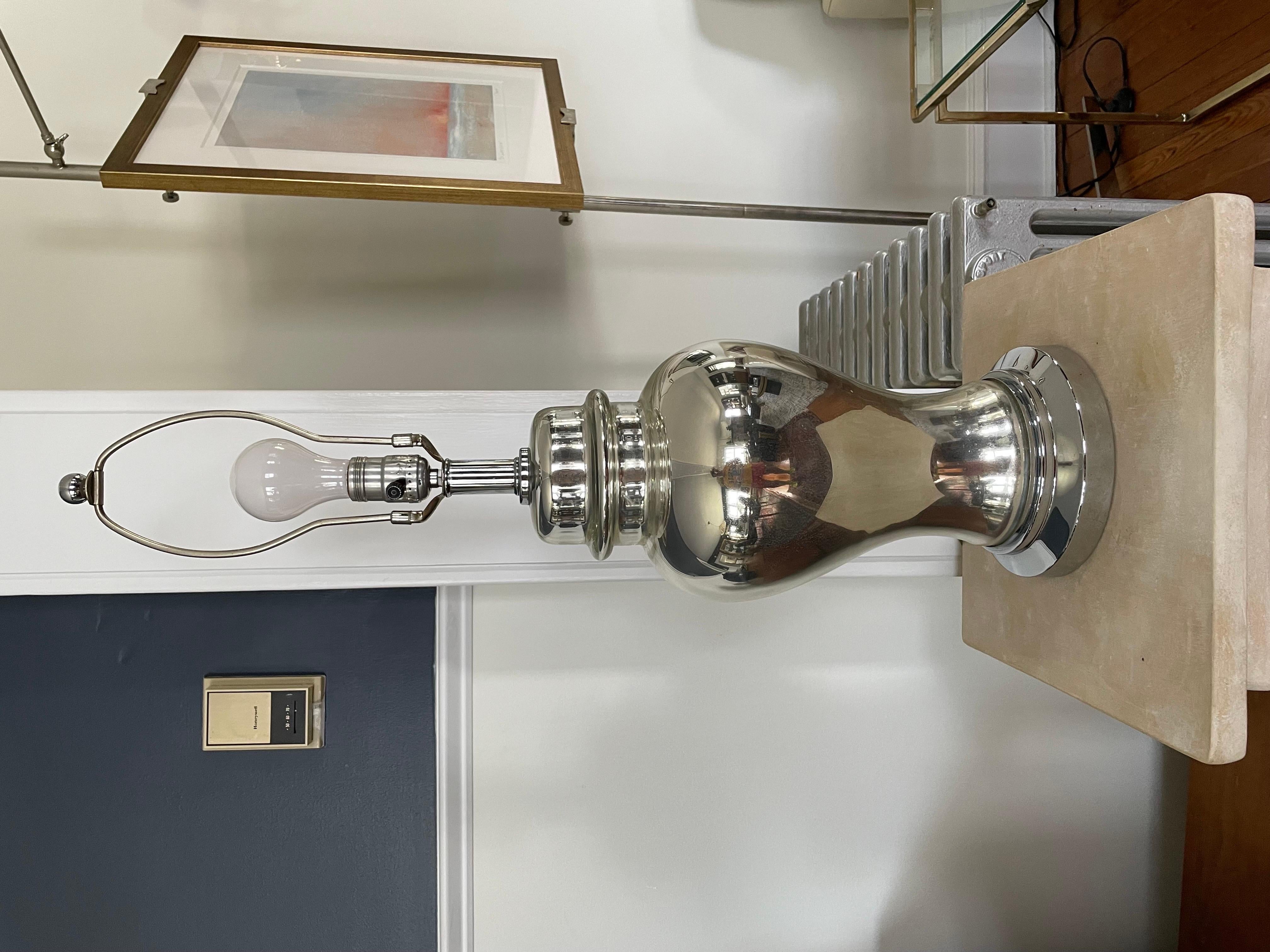 Midcentury Mercury Glass Jar Lamp For Sale 1