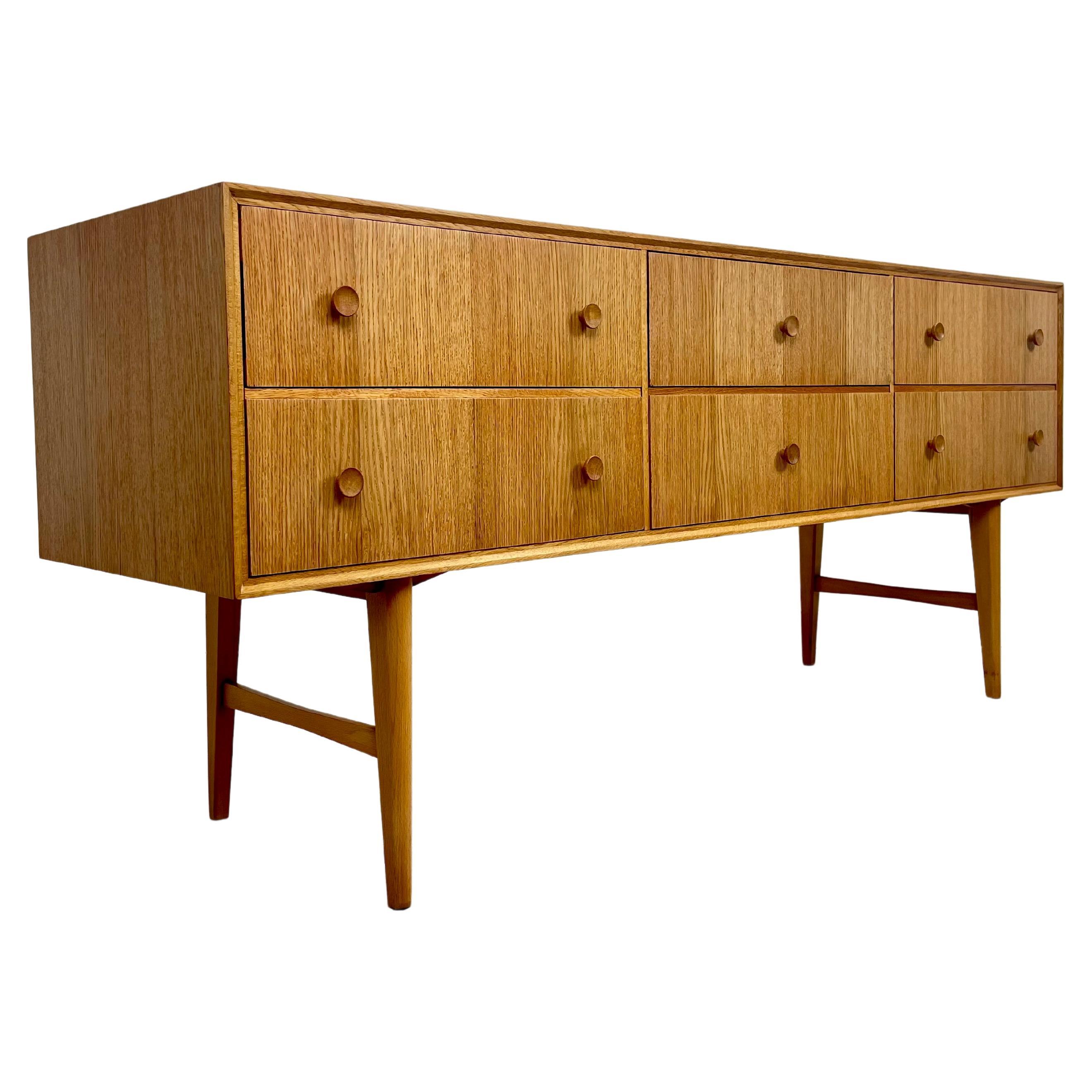 Midcentury Meredew Oak Sideboard / Chest of Drawers 