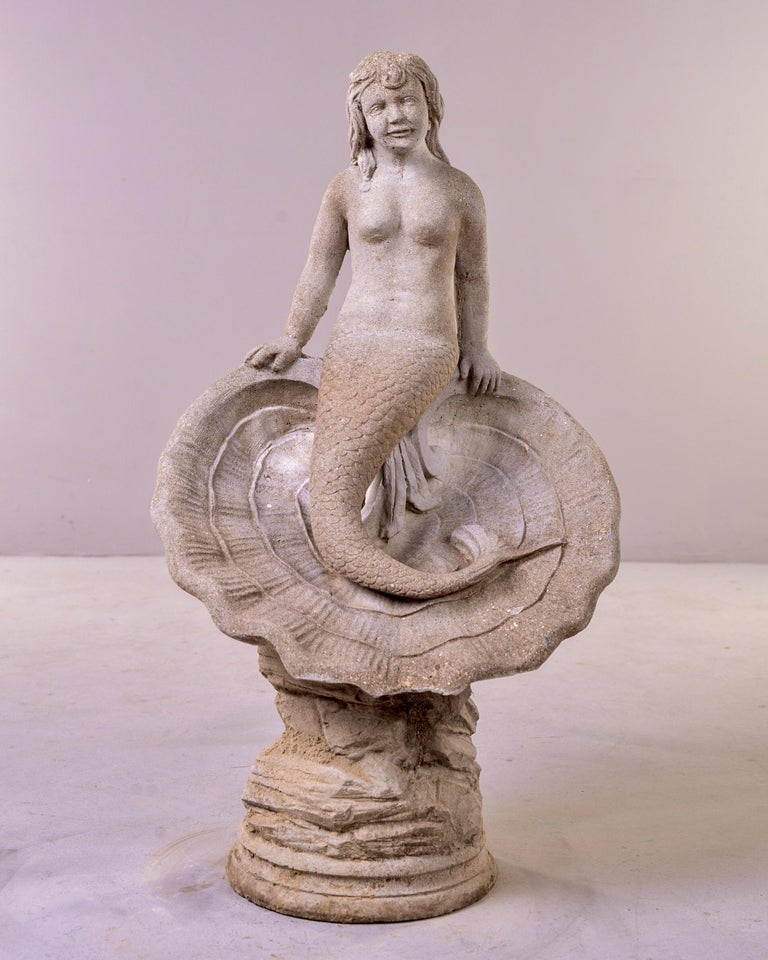 MidCentury Mermaid Garden Statue For Sale at 1stDibs
