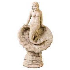 Mid Century Mermaid Garden Statue