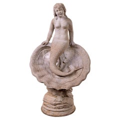 Mid-Century Mermaid Garden Statue