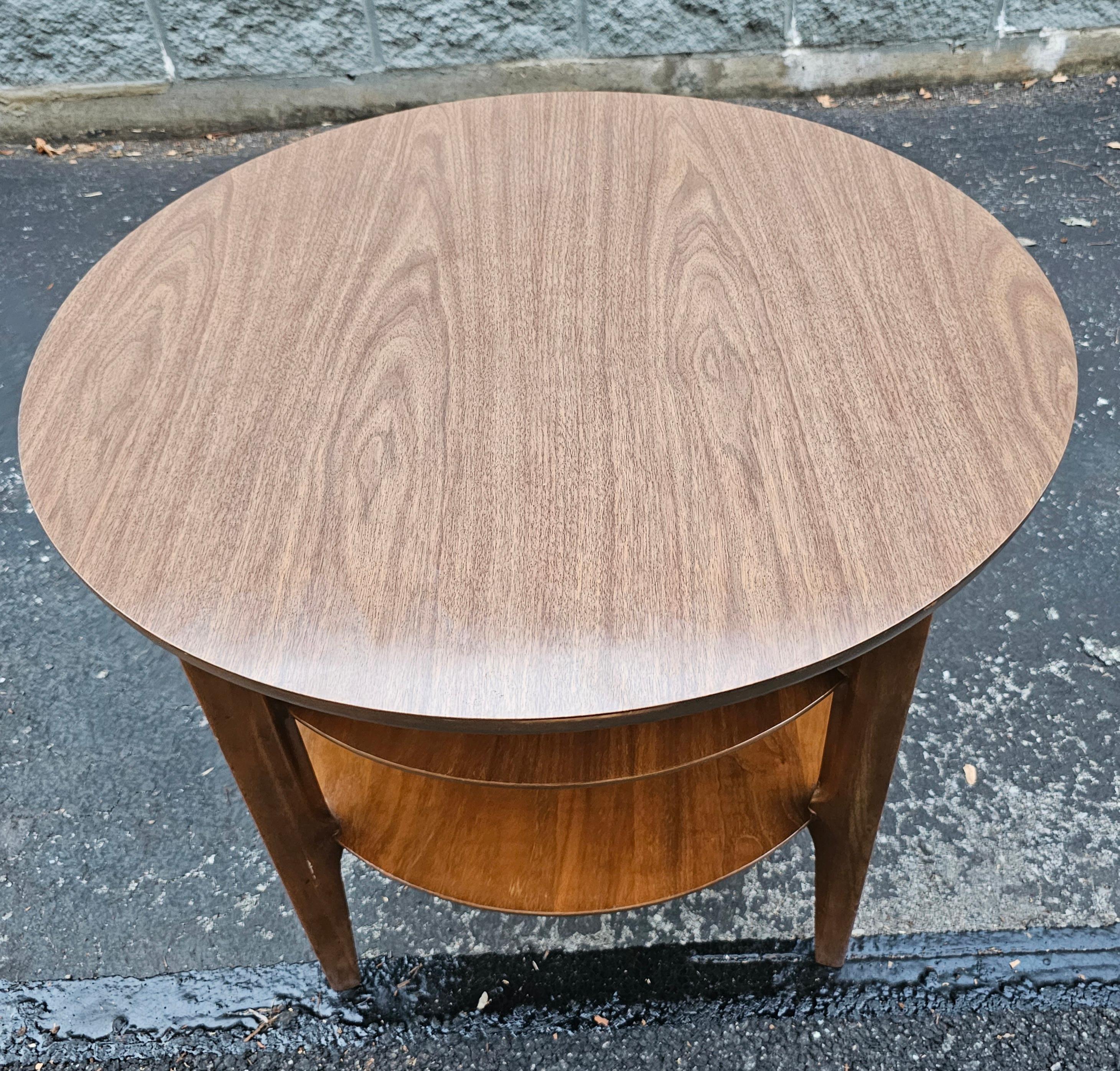 Mid-Century Modern Mid-Century Mersman Teak and Formica Top Three-Tier Side Table For Sale