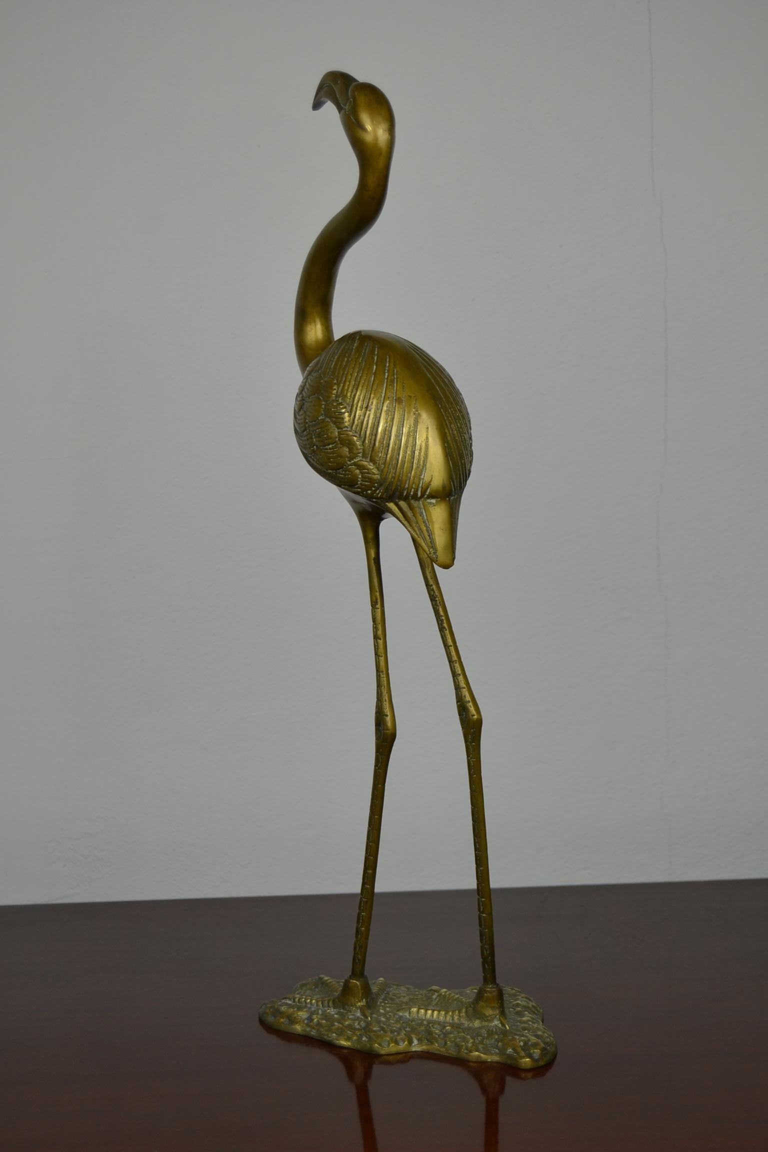 Mid-Century Messing Flamingo Figurine Sculpture 3