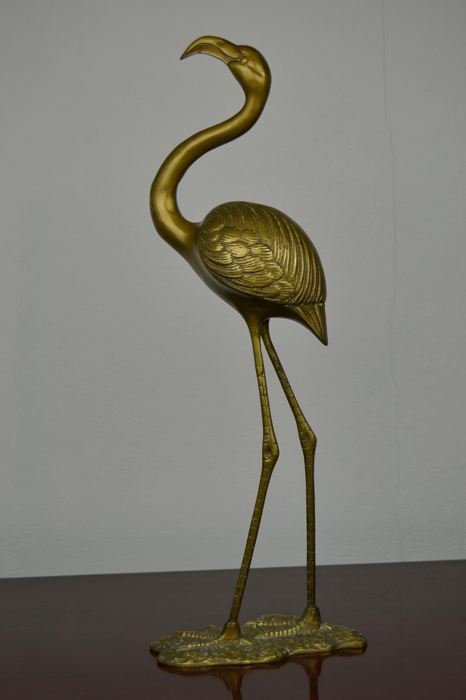 Mid-Century Messing Flamingo Figurine Sculpture 5