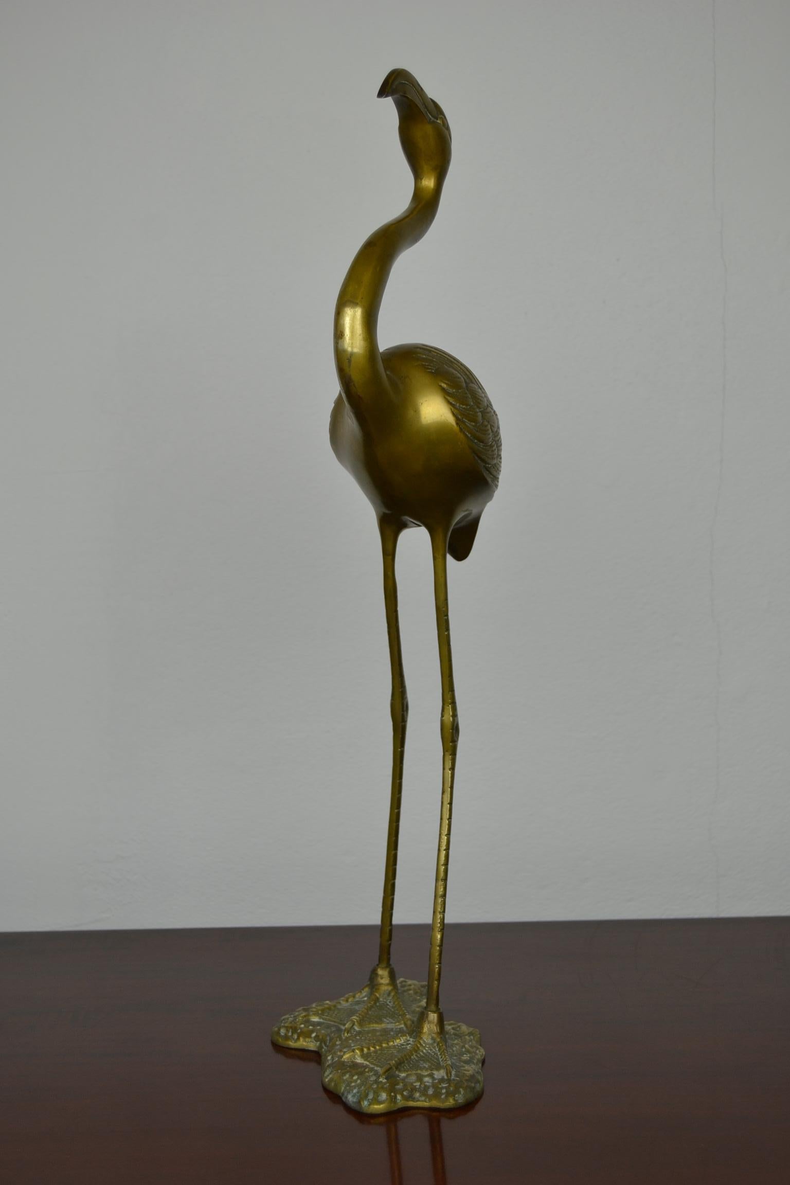 Mid-Century Messing Flamingo Figurine Sculpture 6