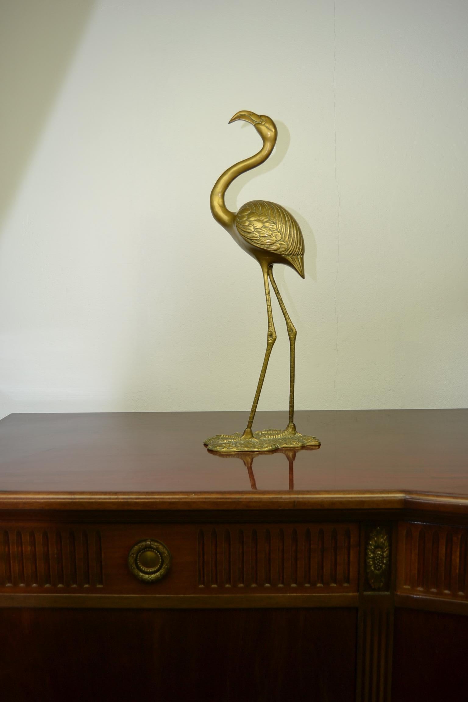 Mid-Century Messing Flamingo Figurine Sculpture 7