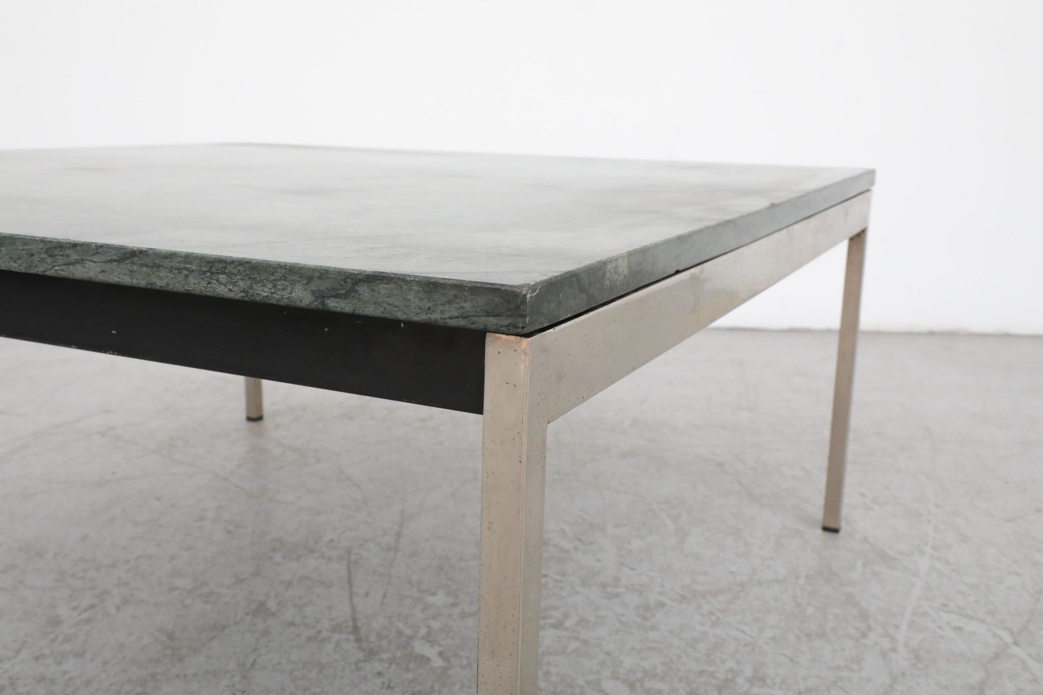 Mid-Century Metaform (attr) Green Marble Coffee or Side Table For Sale 8