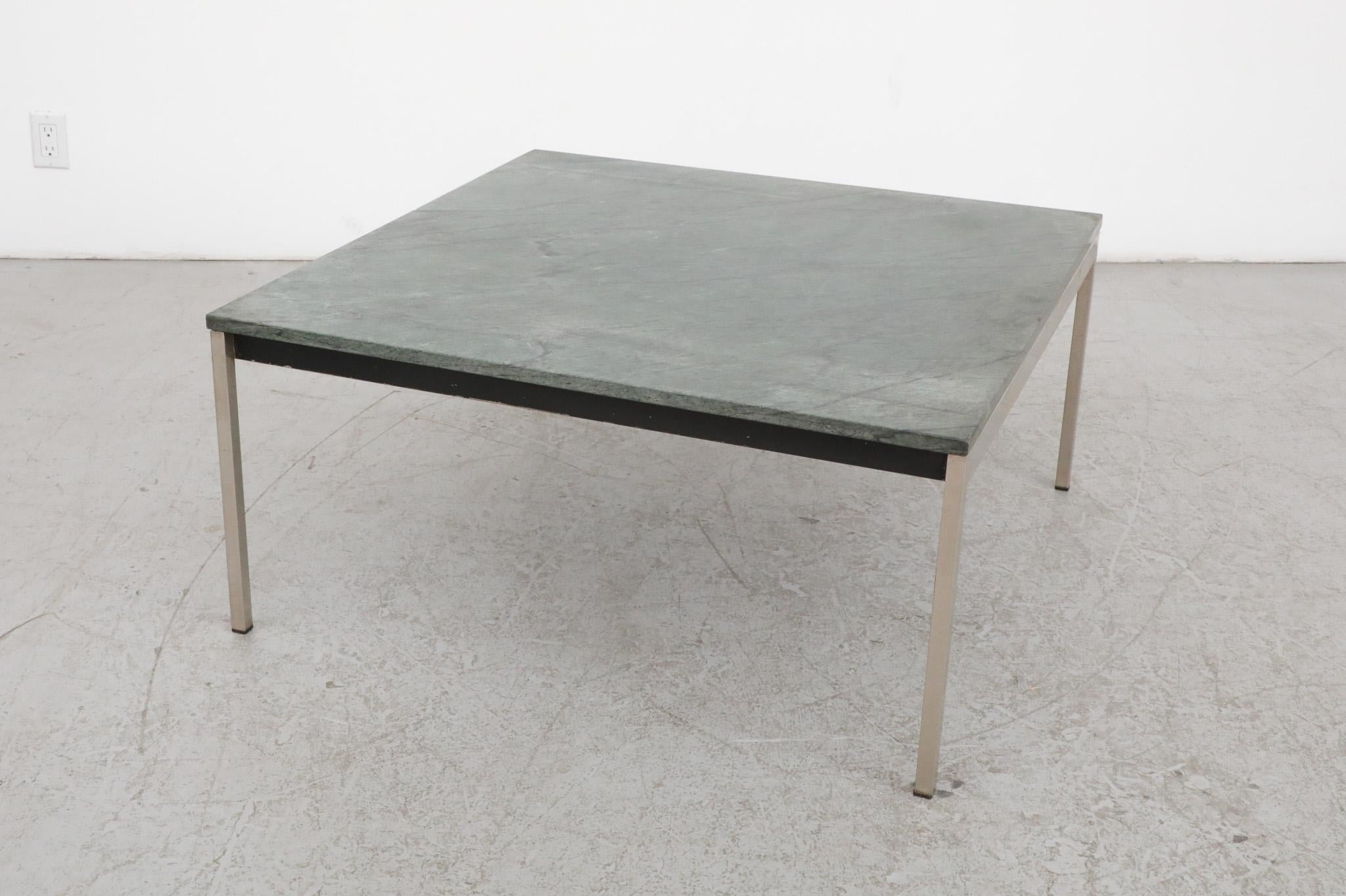 Mid-Century Metaform (attr) Green Marble Coffee or Side Table In Good Condition For Sale In Los Angeles, CA