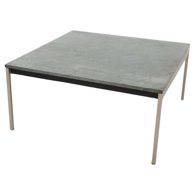 Mid-Century Metaform 'Attributed' stone Coffee Table with Black Wooden ...