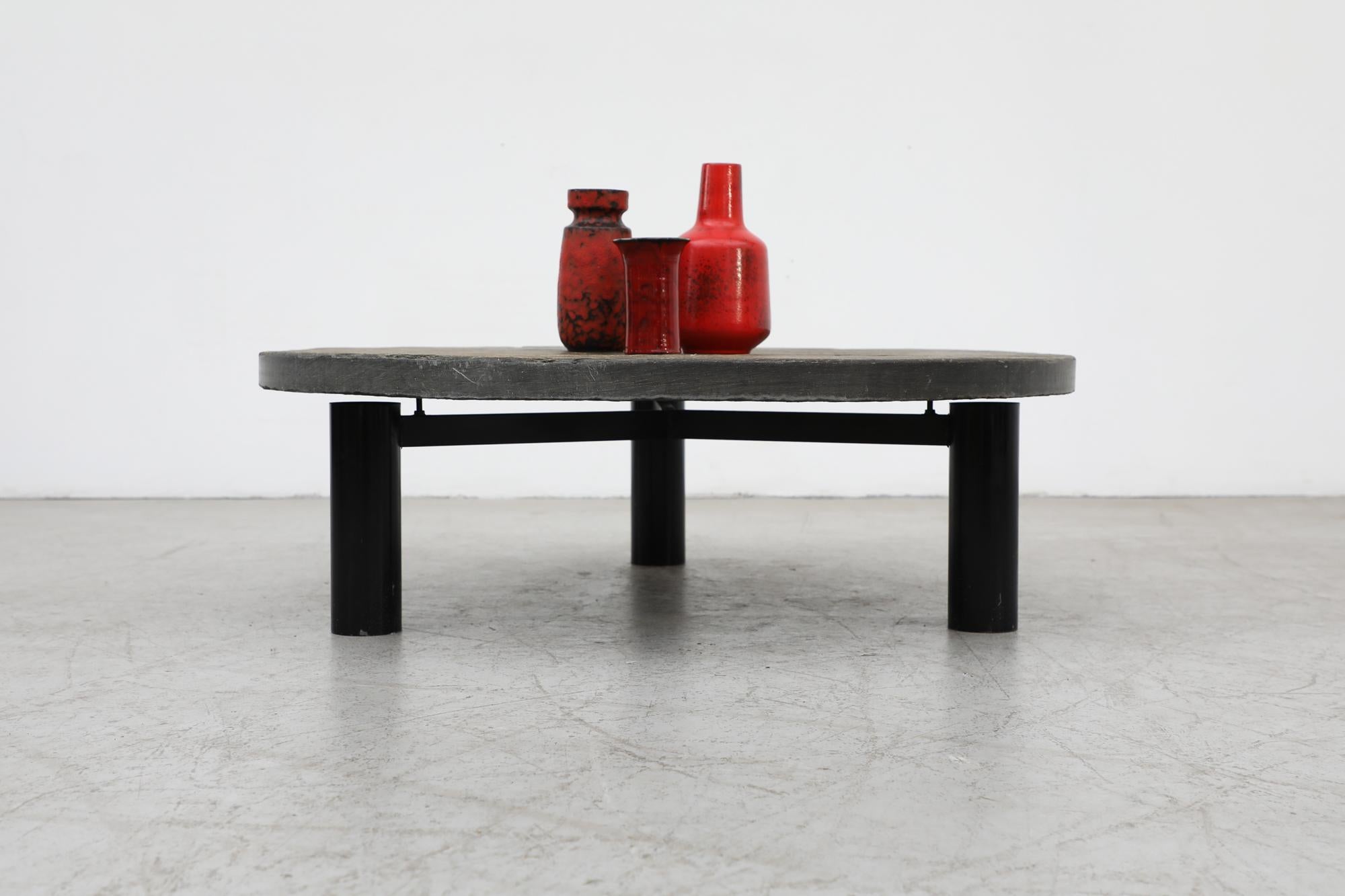 Mid-Century Modern Mid-Century Metaform 'Attributed' Round Stone Coffee Table, 1970s