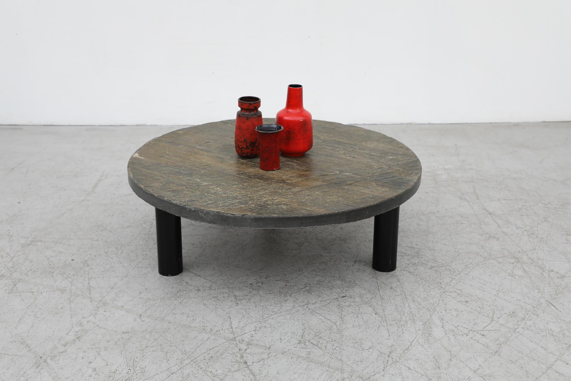 Dutch Mid-Century Metaform 'Attributed' Round Stone Coffee Table, 1970s