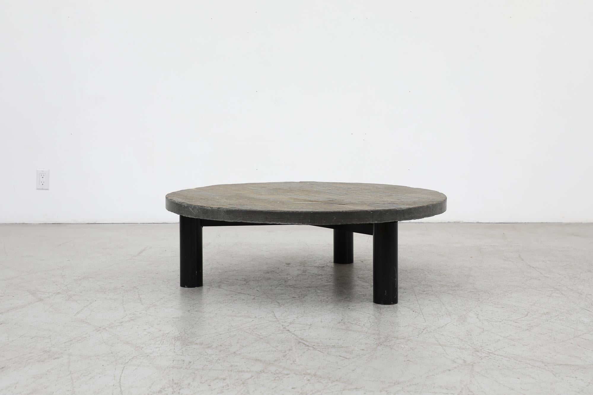 Mid-20th Century Mid-Century Metaform 'Attributed' Round Stone Coffee Table, 1970s