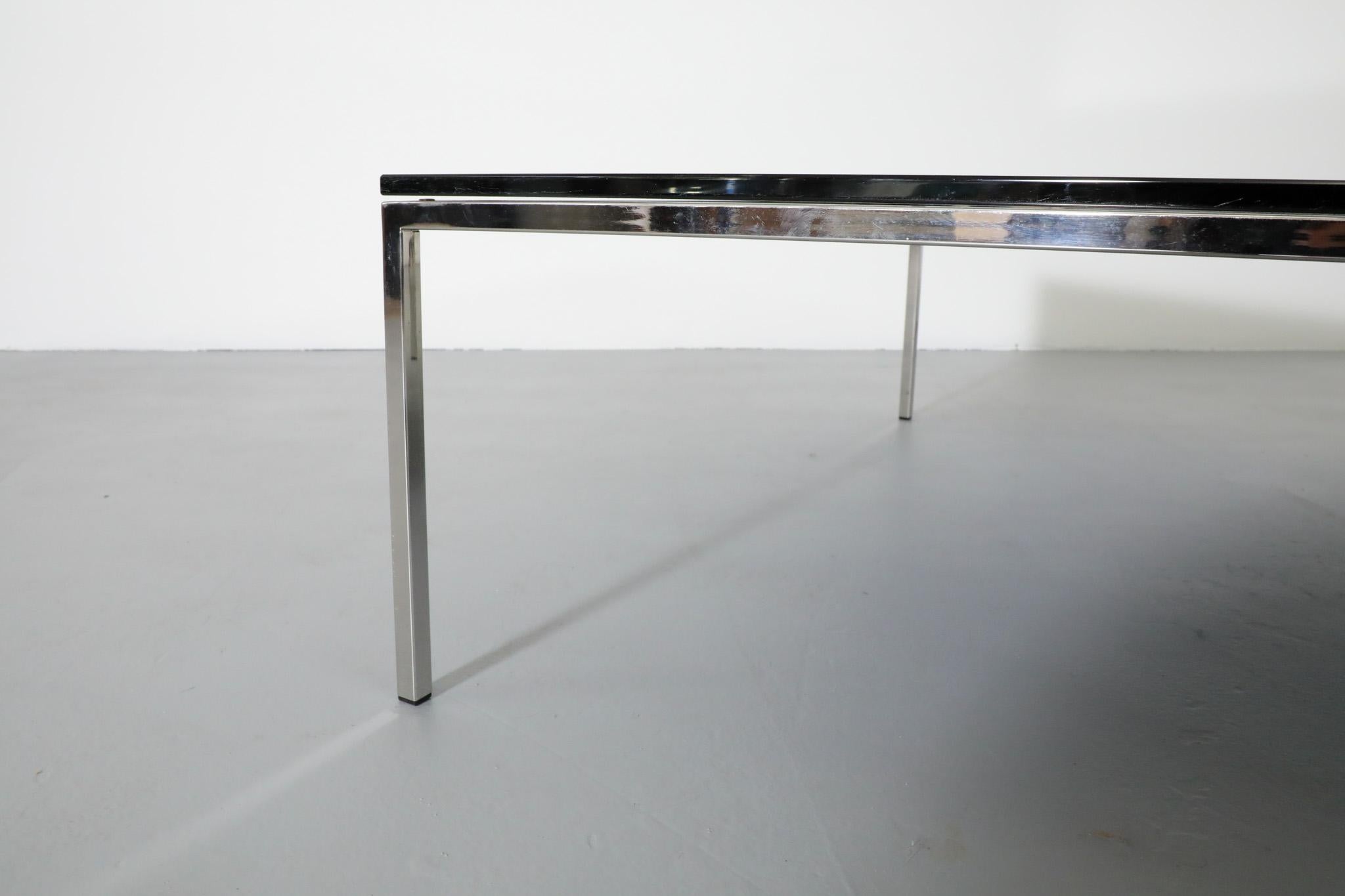 Mid-Century Metaform Black Mirrored Glass and Chrome Coffee Table For Sale 5