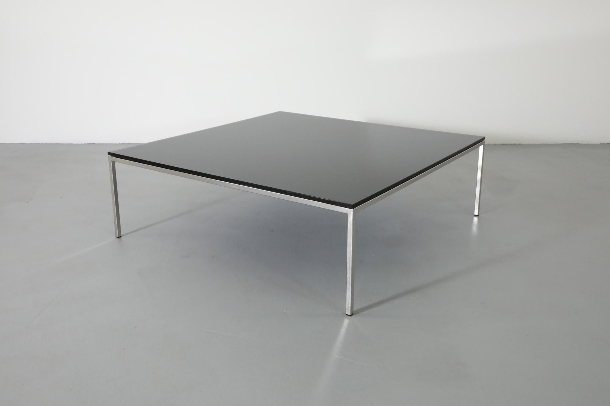 Mid-Century Metaform Black Mirrored Glass and Chrome Coffee Table For Sale 7
