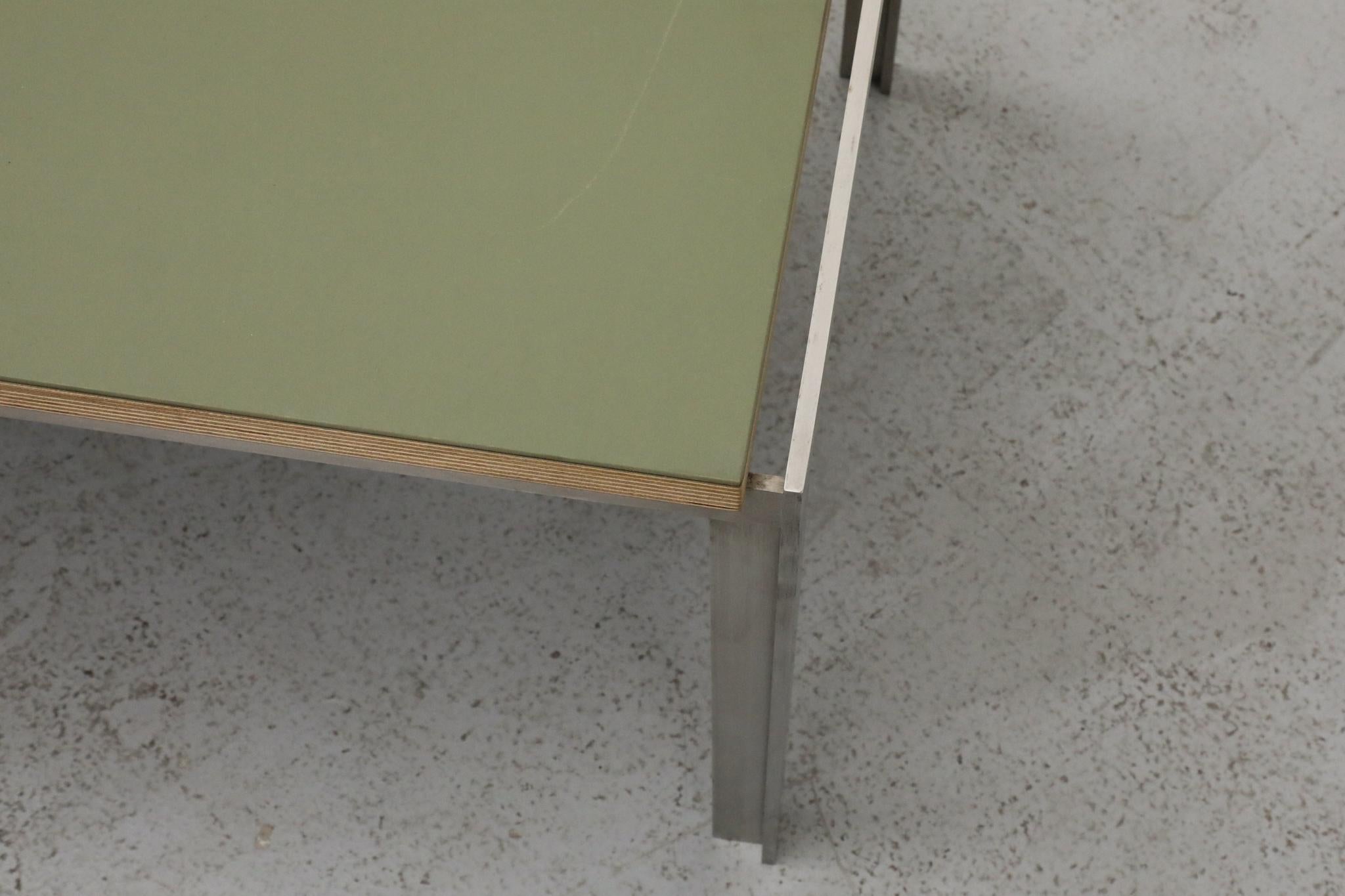 Mid-Century Metaform Coffee Table with Green Laminate Top and Steel Base For Sale 5