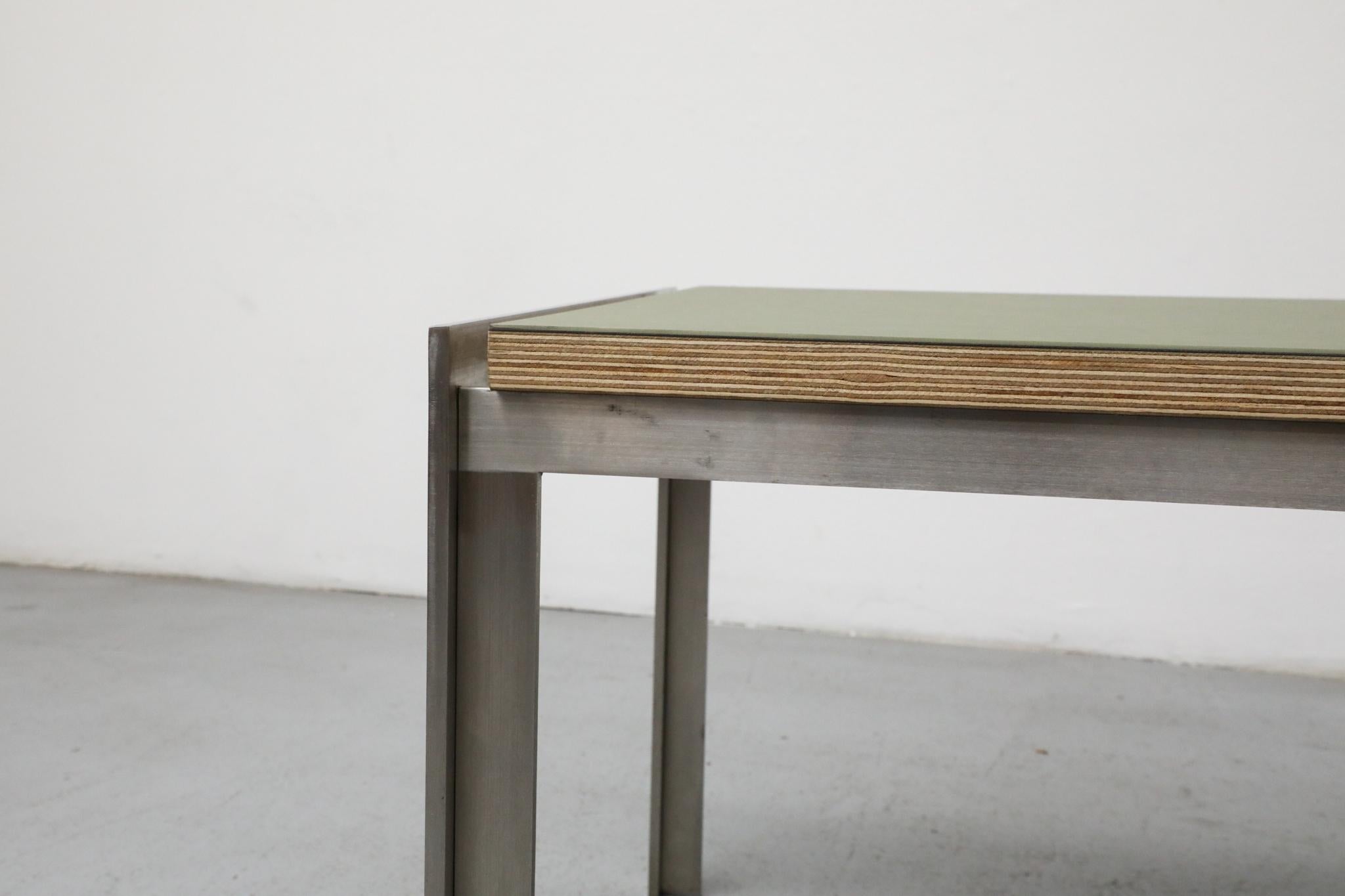 Mid-Century Metaform Coffee Table with Green Laminate Top and Steel Base For Sale 6