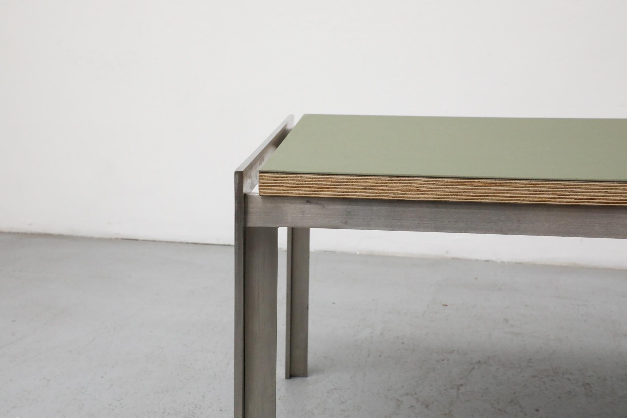 Mid-Century Metaform Coffee Table with Green Laminate Top and Steel Base For Sale 8