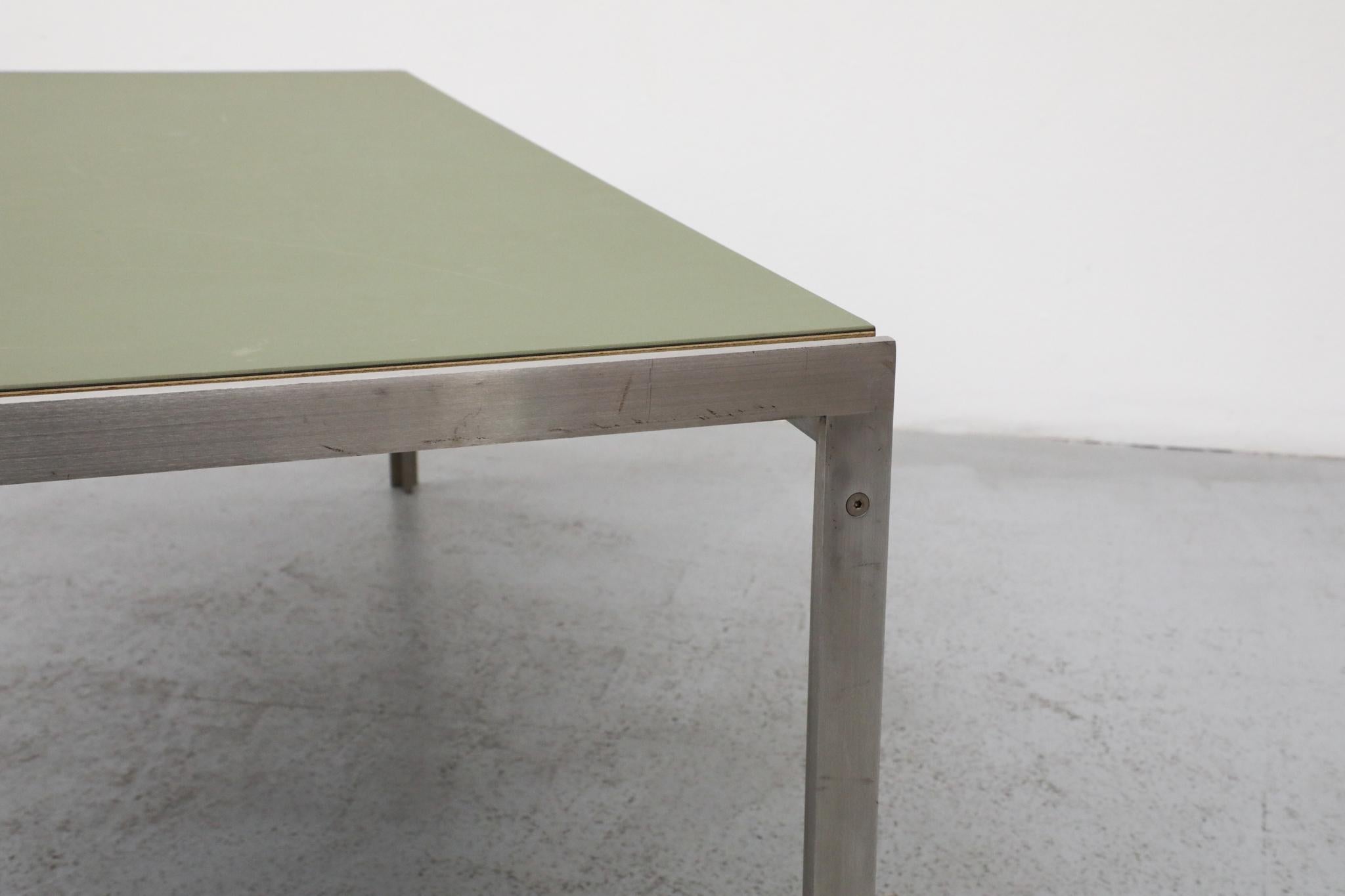 Mid-Century Metaform Coffee Table with Green Laminate Top and Steel Base For Sale 9