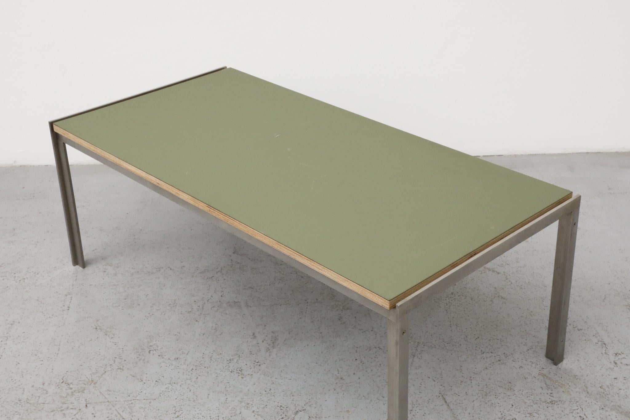 Mid-Century Metaform Coffee Table with Green Laminate Top and Steel Base For Sale 11