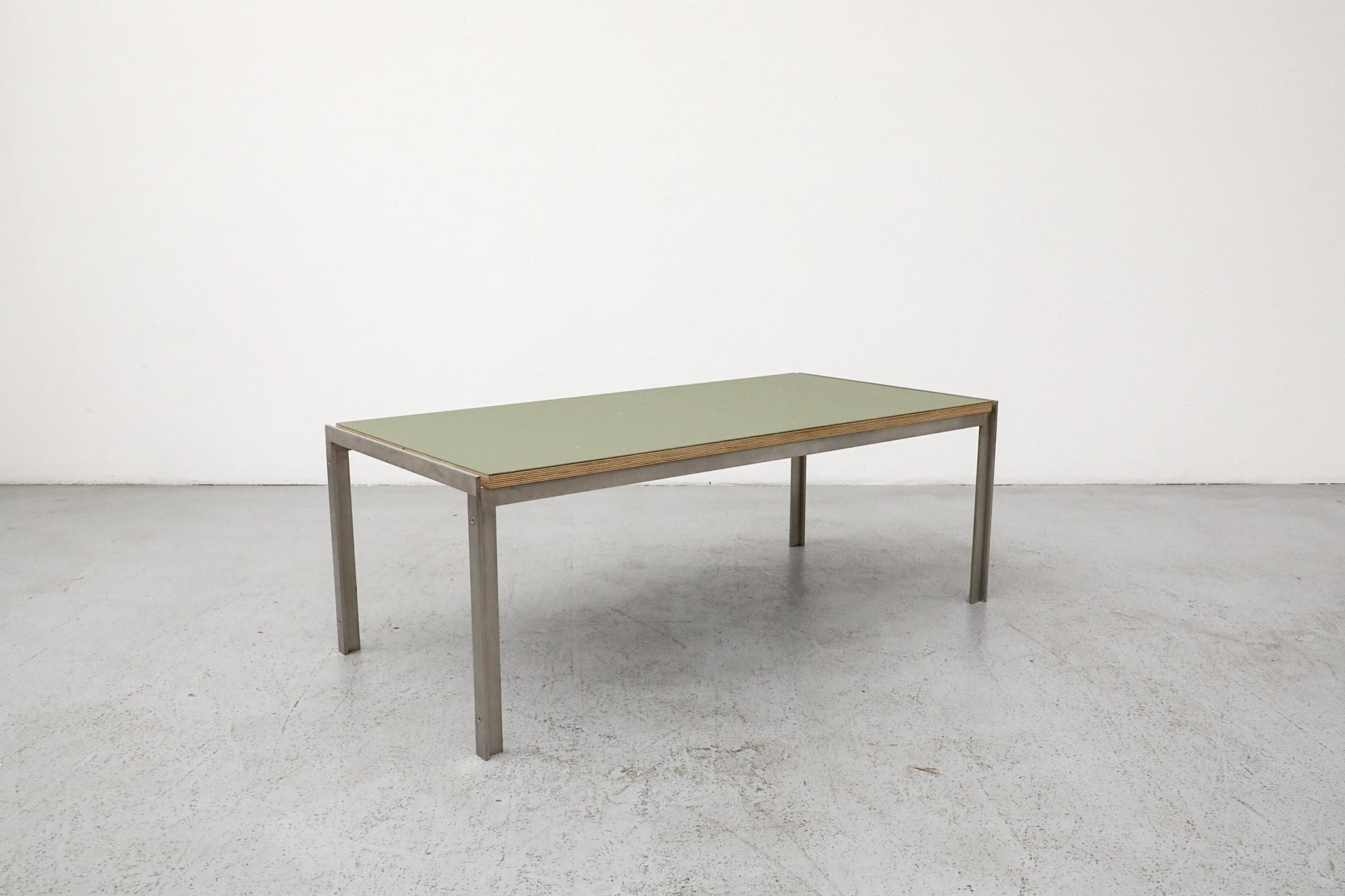 Mid-Century Metaform Coffee Table with Green Laminate Top and Steel Base For Sale 13