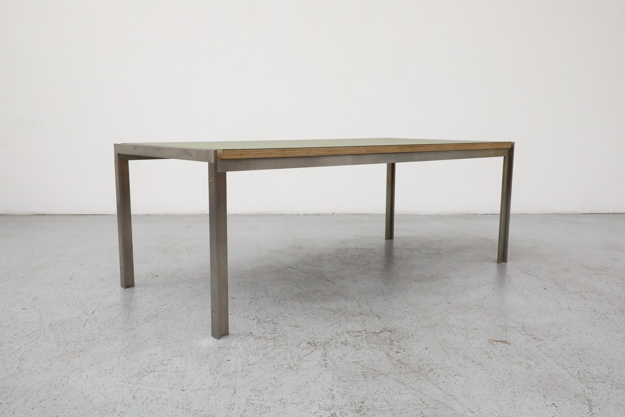 Mid-Century Metaform Coffee Table with Green Laminate Top and Steel Base For Sale 2