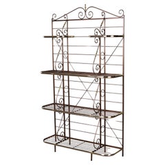 Retro Mid Century Metal and Brass Baker’s Rack 