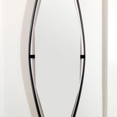 Specchio in metallo e ottone del Medioevo, design di Santambrogio & De Berti, Italia anni '50