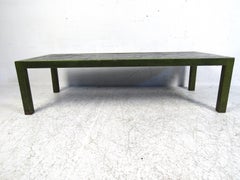 Midcentury Metal and Faux Stone Coffee Table