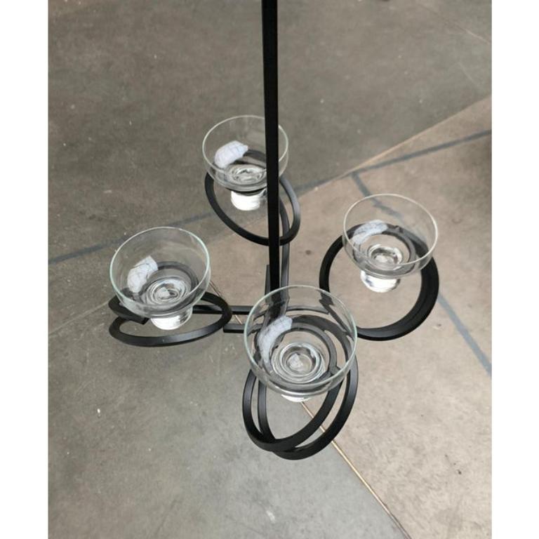 Mid-Century Metal and Glass Candleholder Pendant, 1960s For Sale 4