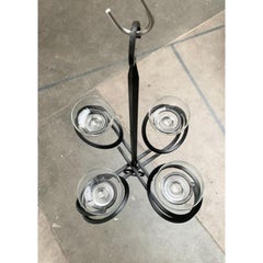 Pendentif chandelier en métal et verre du milieu du siècle dernier, années 1960