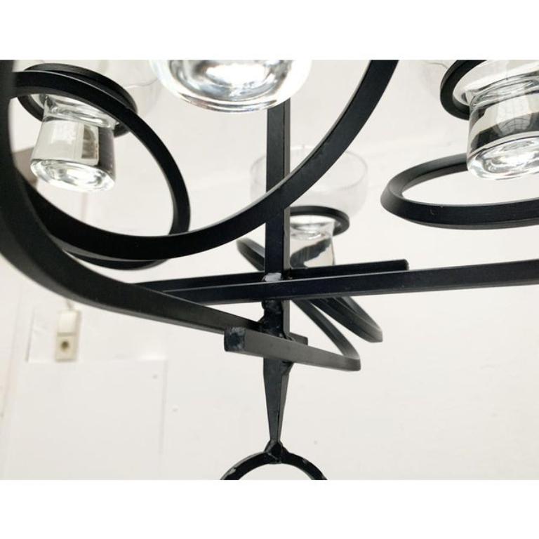 Danish Mid-Century Metal and Glass Candleholder Pendant, 1960s For Sale