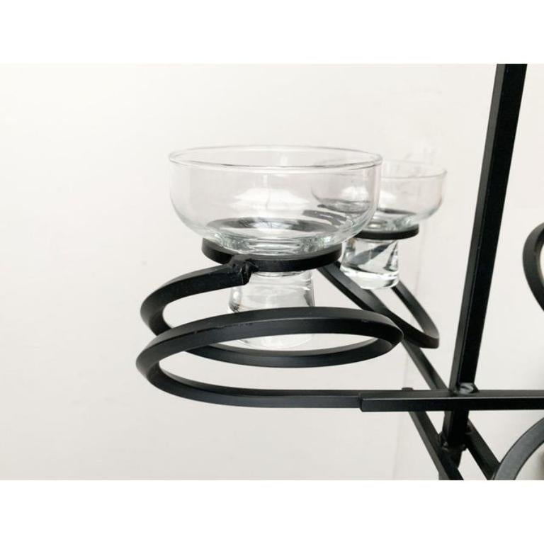 20th Century Mid-Century Metal and Glass Candleholder Pendant, 1960s For Sale