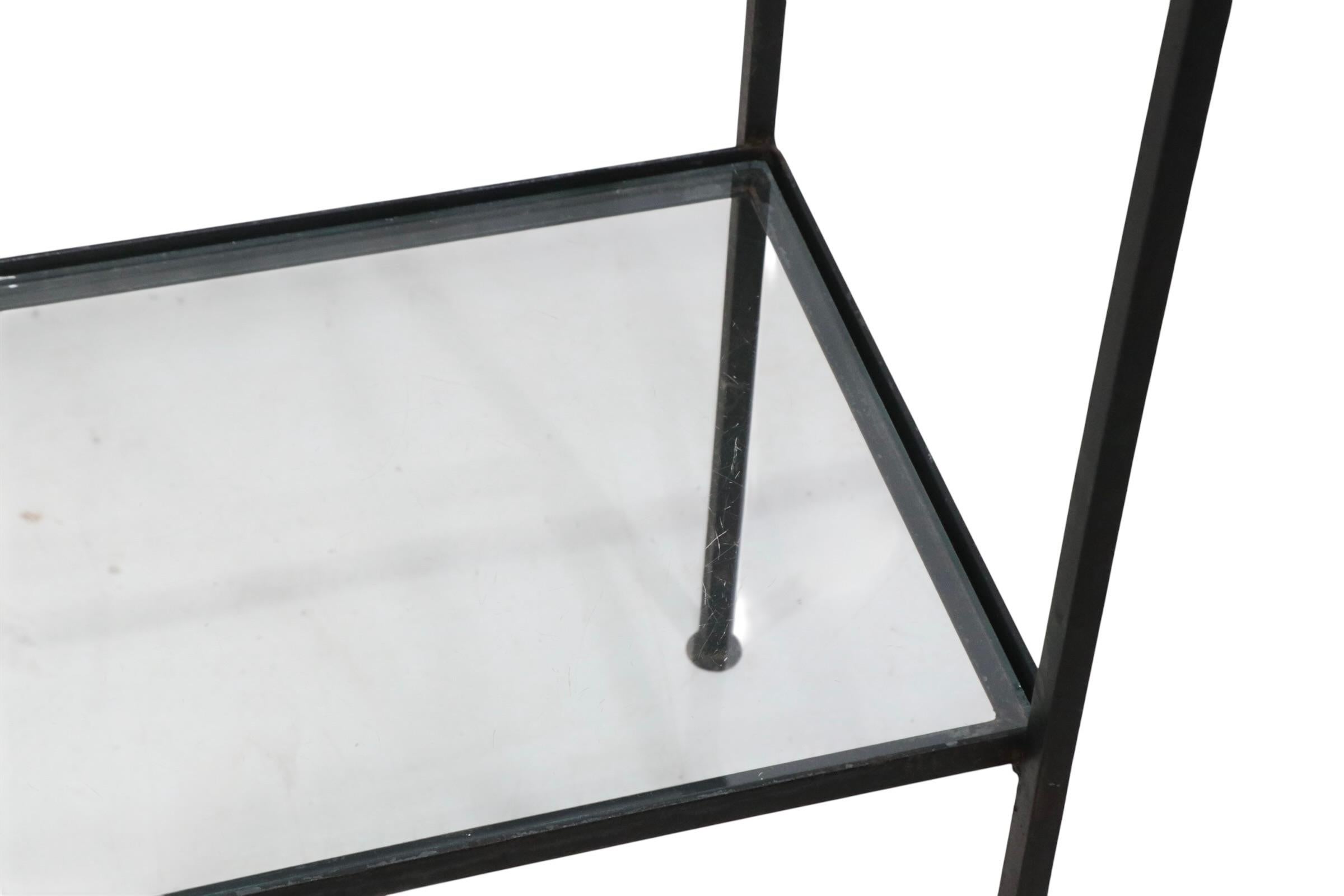 Mid Century Metal and Glass Dispaly Shelf after Weinberg For Sale 5