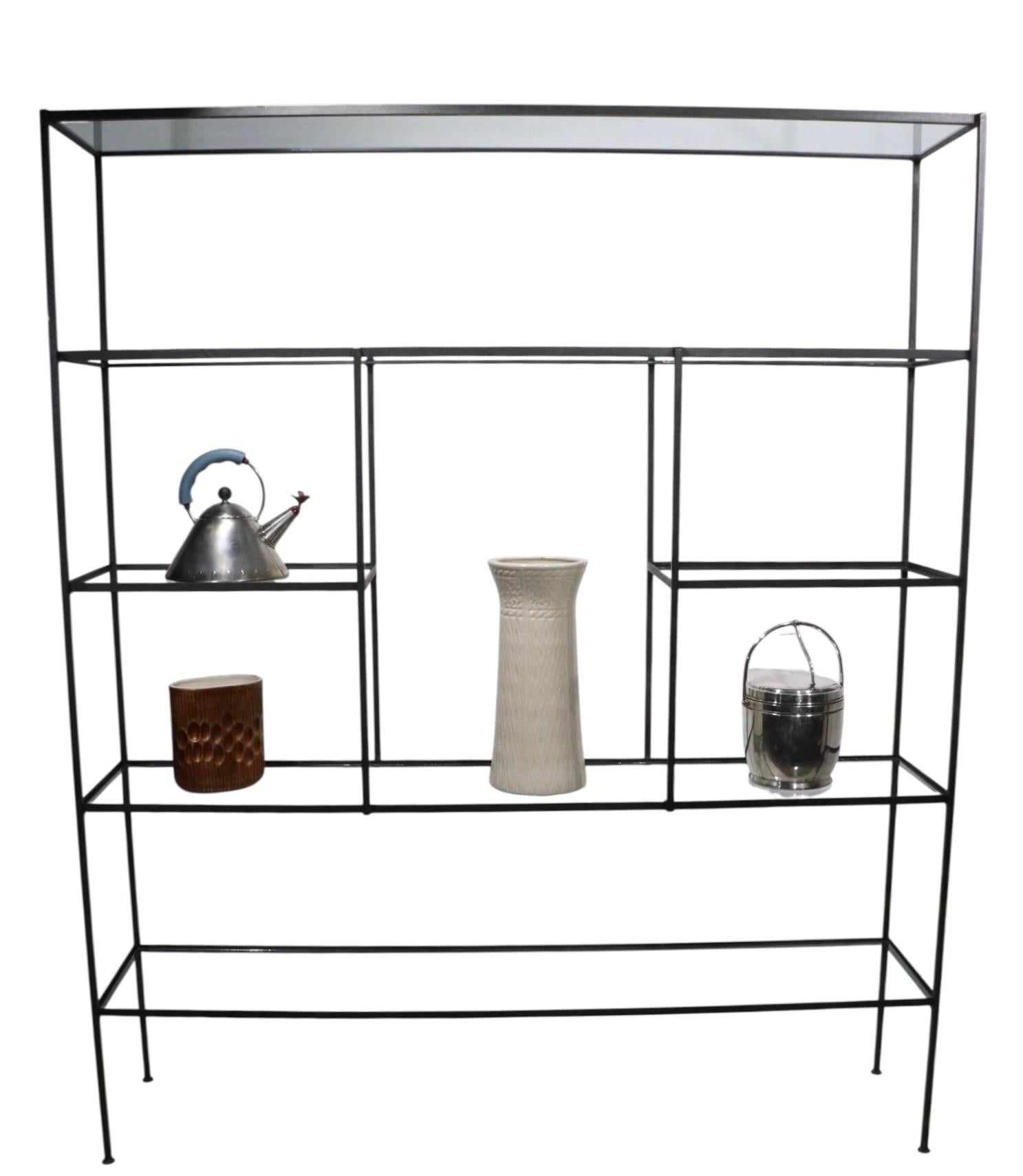 Mid Century Metal and Glass Dispaly Shelf after Weinberg For Sale 6