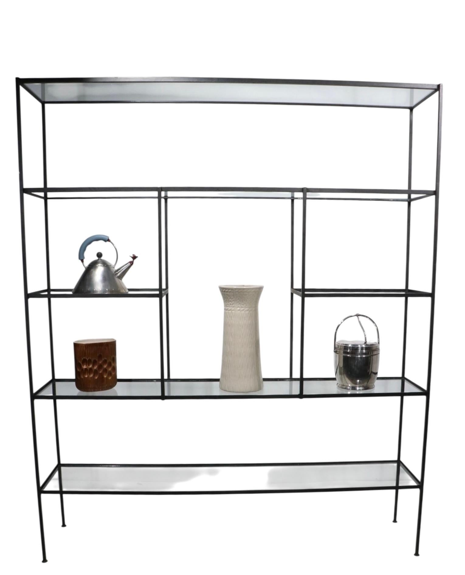 Mid Century Metal and Glass Dispaly Shelf after Weinberg For Sale 7