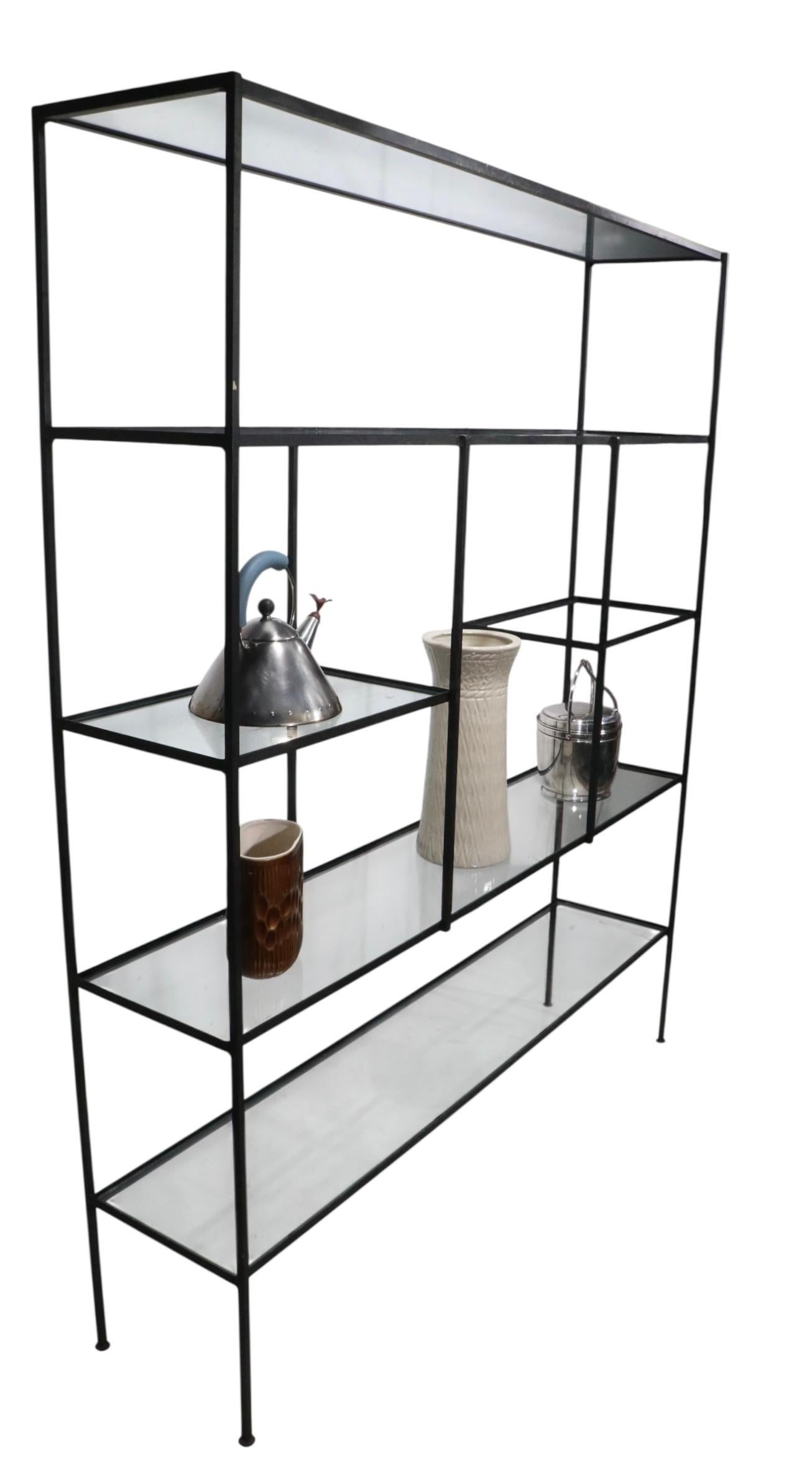 Mid Century Metal and Glass Dispaly Shelf after Weinberg For Sale 10