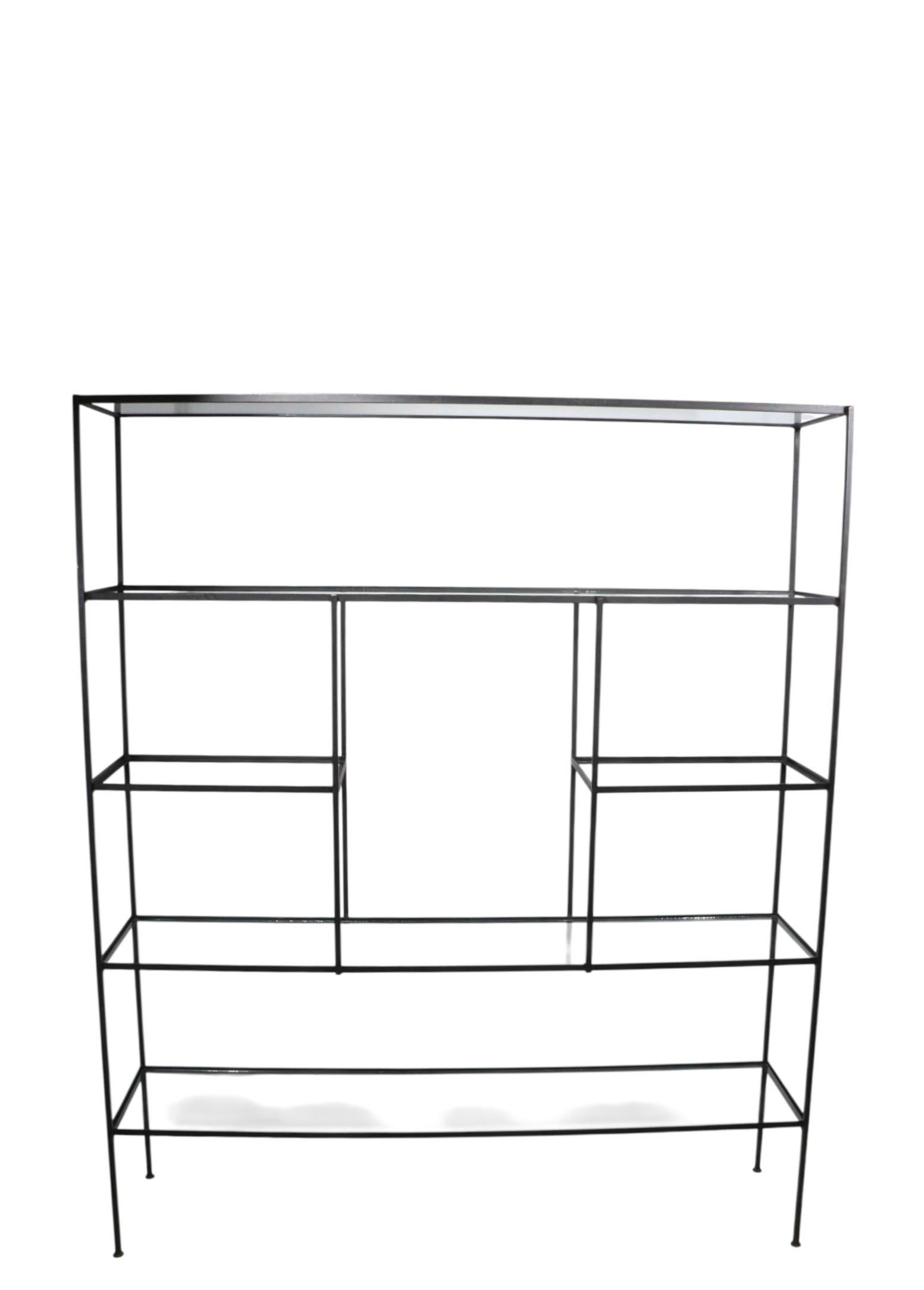 Mid Century Metal and Glass Dispaly Shelf after Weinberg In Good Condition For Sale In New York, NY