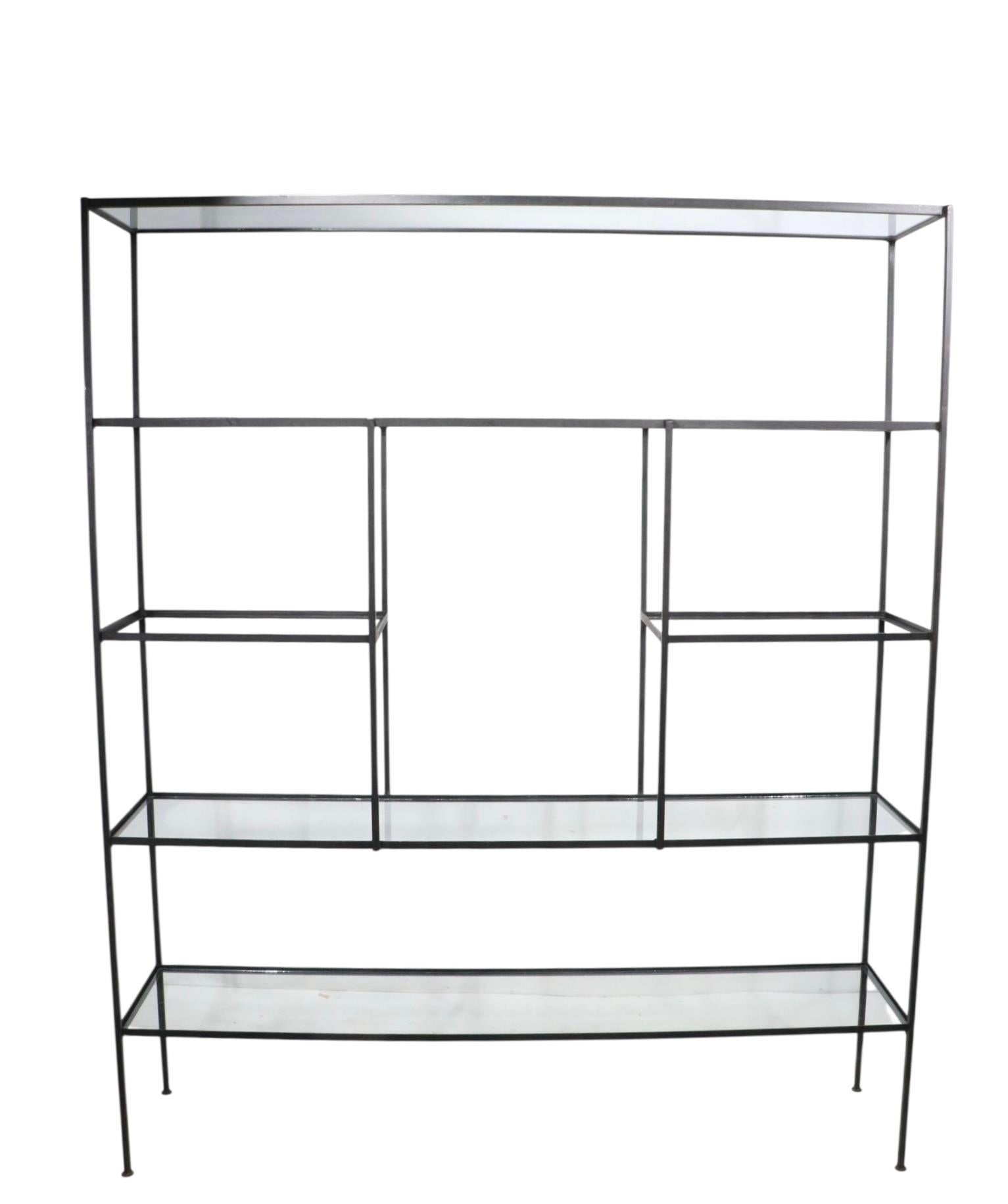 20th Century Mid Century Metal and Glass Dispaly Shelf after Weinberg For Sale