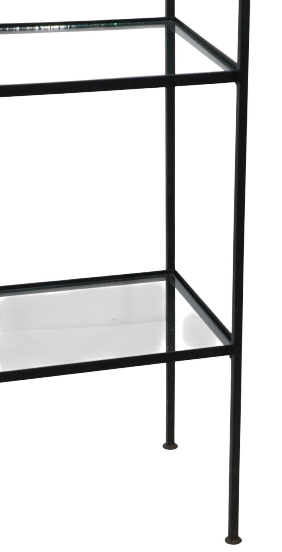 Mid Century Metal and Glass Dispaly Shelf after Weinberg For Sale 2
