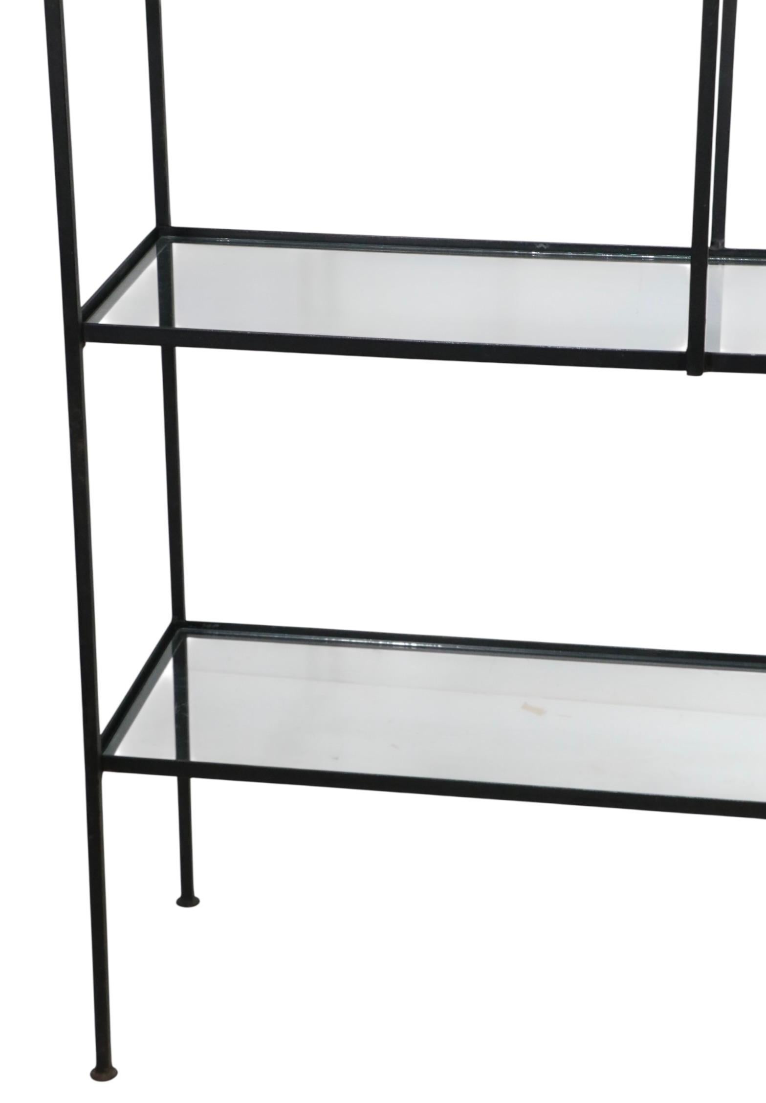Mid Century Metal and Glass Dispaly Shelf after Weinberg For Sale 3
