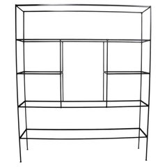 Mid Century Metal and Glass Dispaly Shelf after Weinberg