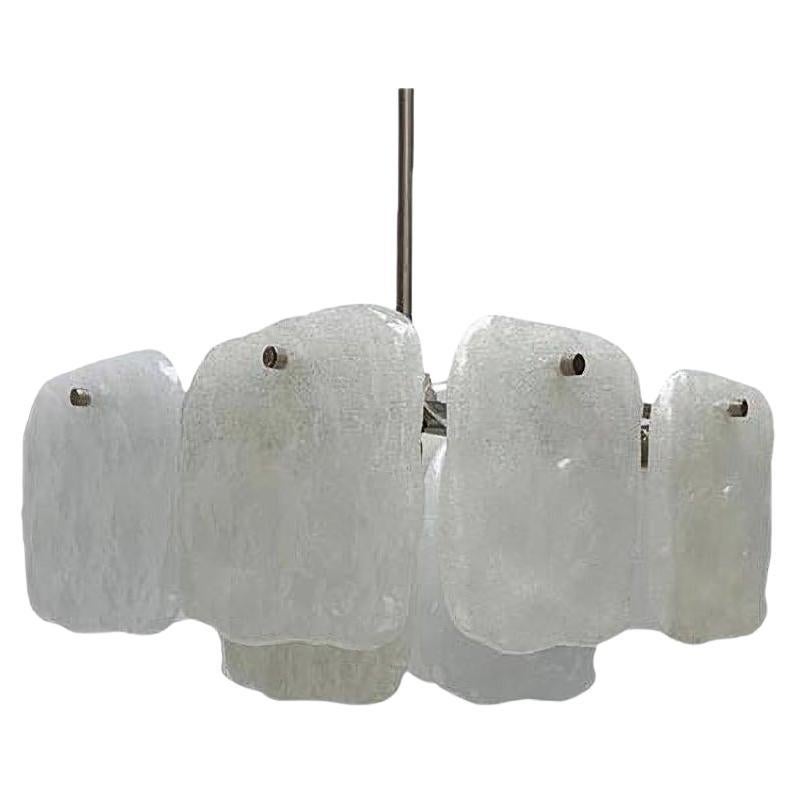 Mid-Century Metal and Glass Model Bernstein Chandelier from Kalmar